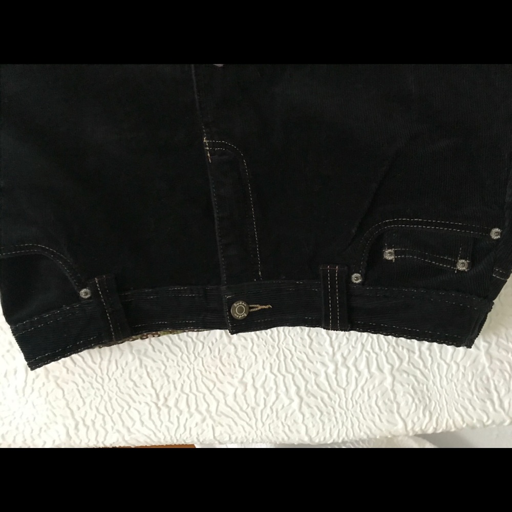 Boden wide whale corduroy black mini skirt